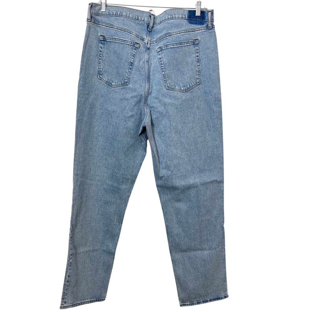 Abercrombie & Fitch 90s Straight Jeans Women 24W L Light Wash Criss Cross Waist - Picture 4 of 7